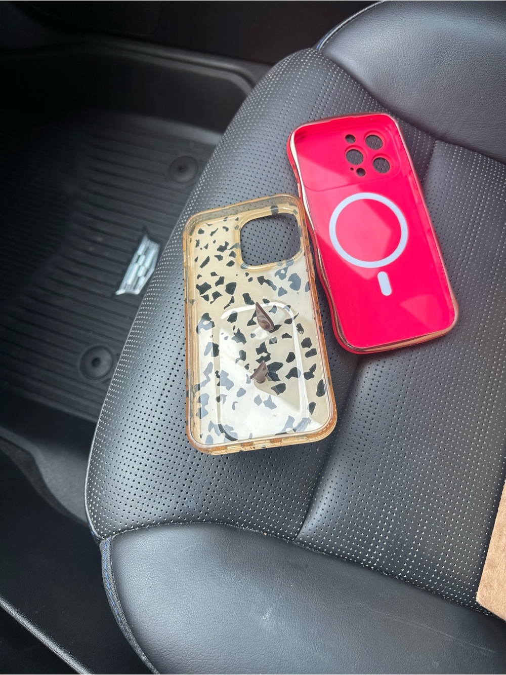 14 pro max Loopy Case Pink and Black Leopard Print iPhone Case with Ring - Picture 2 of 2